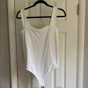 Abercrombie & Fitch White Bodysuit with Sweetheart Neckline